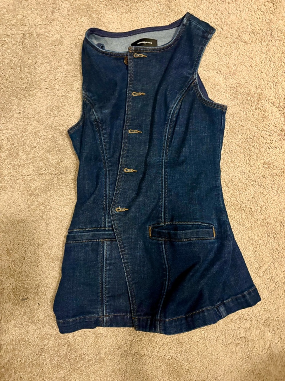 Banana Republic Factory Dark Blue Denim Sleeveless Top